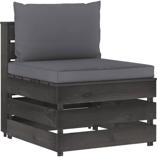 The Living Store Modularna srednja sofa s jastucima od sivo impregniranog drva Slike