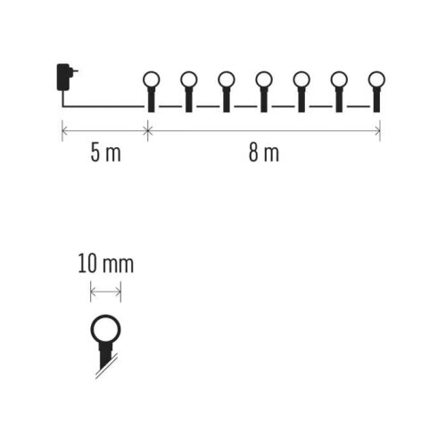  LED spoljni niz, 80 LED, 8 režima, 13 m, vi&amp;scaron;ebojni, IP44 Slike