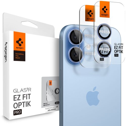 POSNETI MEDIJI SPIGEN ZA&Scaron;ČITNO OVITLO ZA KAMERO ZA IPHONE 16 16 PLUS 17 GLASS.TR EZ FIT, 2 KOMADA ZA&Scaron;ČITNIH OVITKOV, (5000259121) Cene
