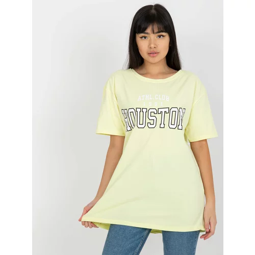 Fashion Hunters Light yellow T-shirt with loose print