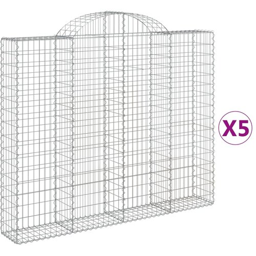  Lučne gabionske ko&amp;scaron;are 5 kom 200x30x160/180cm pocinčano željezo Slike