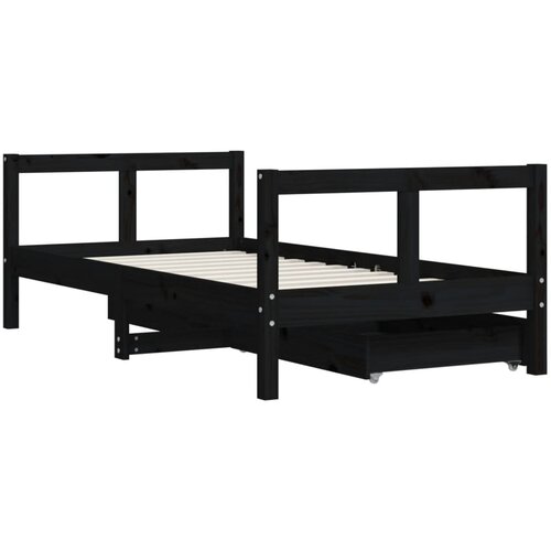  Okvir za dječji krevet s ladicama crni 80 x 160 cm od borovine Slike