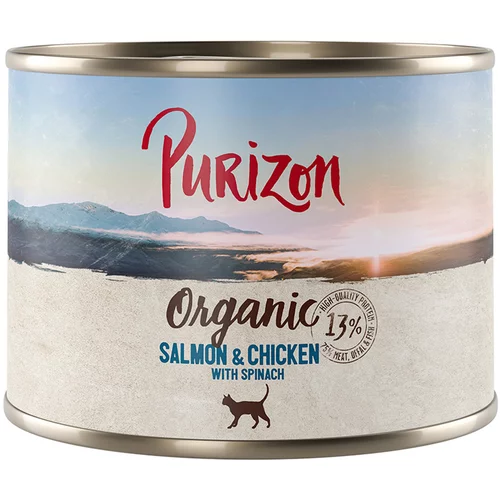 Purizon 10 + 2 gratis! 12 x 200 g / 400 g Adult - Organic: Losos i piletina sa špinatom (12 x 200 g)