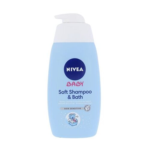 Nivea baby soft shampoo &amp;amp; bath &amp;scaron;ampon in penasta kopel za otroke 500 ml za otroke Slike