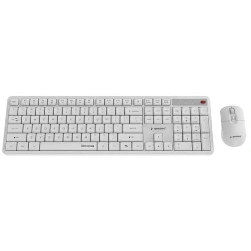 Gembird KBS-WMS-01-W silent key pro business bežični desktop set, bela, us raspored Cene