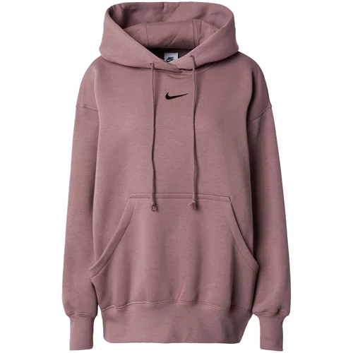 Nike Sportswear Sweater majica 'Phoenix Fleece' sivkasto ljubičasta (mauve) / crna