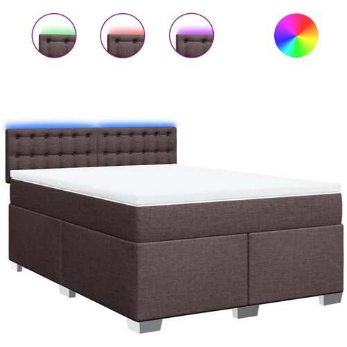 Maison Chic Box spring postelja - Vzmetna postelja z vzmetnico temno rjava 140x200 cm blago SL4413, (21902856) Cene