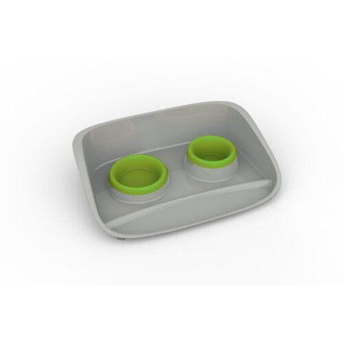 Petmax set stella 0,25+0,3lt sivo-zelena 46x35x12h Cene