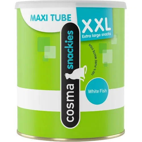 Cosma Varčno pakiranje Snackies XXL Maxi Tube zamrznjeno posušeni prigrizki - 3 x Bela riba (330 g)