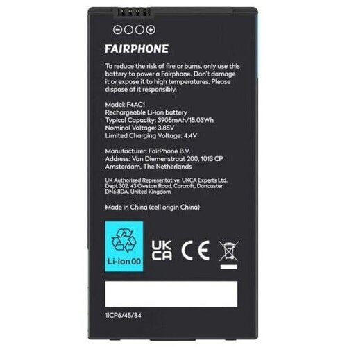 Fairphone Baterija 4 z zmogljivostjo 3905 mAh, (5000514029) Slike