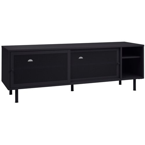 Unique Furniture Črna kovinska TV omarica 160x55x45 cm Veep &amp;ndash; Slike
