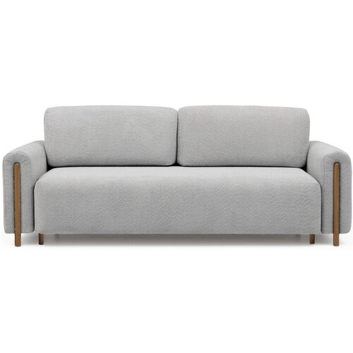 ELTAP Svijetlo siva sklopiva/s prostorom za odlaganje sofa od bouclé tkanine 244 cm Arcadova – Cene