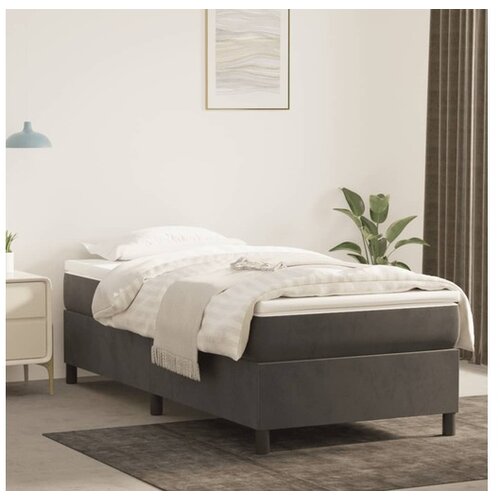  Box spring postelja z vzmetnico temno siv 90x190 cm žamet Cene