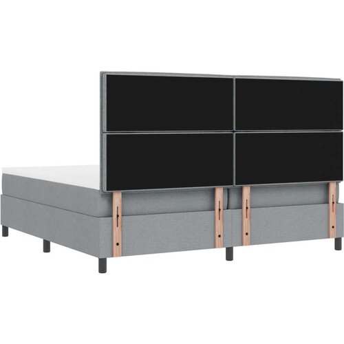  Krevet s podnicom i jastucom svijetlosive boje 200x200 cm od tkanine Slike