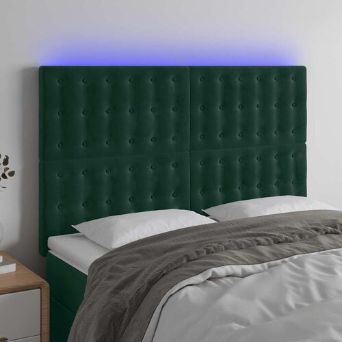  LED uzglavlje tamnozeleno 144x5x118/128 cm bar&scaron;unasto Cijene
