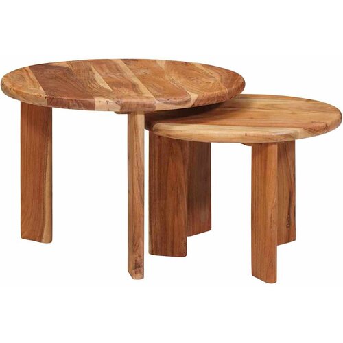  Stolovi za kavu na sklapanje 2 pcs Smeđa Čvrsto drvo akacije Cene