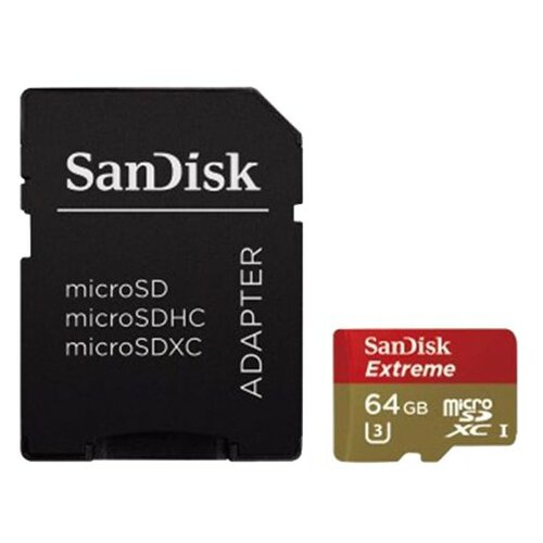 Sandisk Extreme microSDXC 64GB UHS-I U3 sa adapterom - SDSDQXN-064G-G46A memorijska kartica Slike