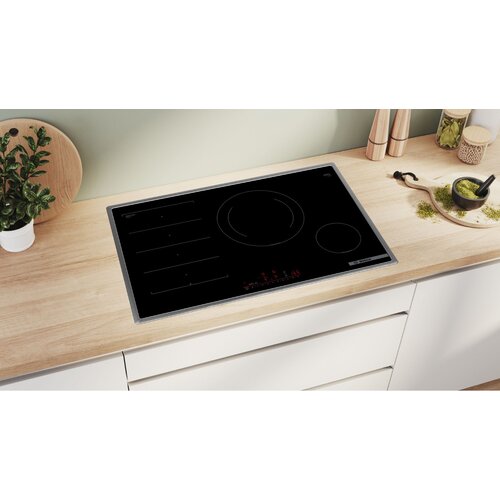 Bosch PXE845HC1E Serija 6 indukcijska 80 kuhalna plo&amp;scaron;ca, samostojna, cm jeklo, nerjavece Home Connect Slike