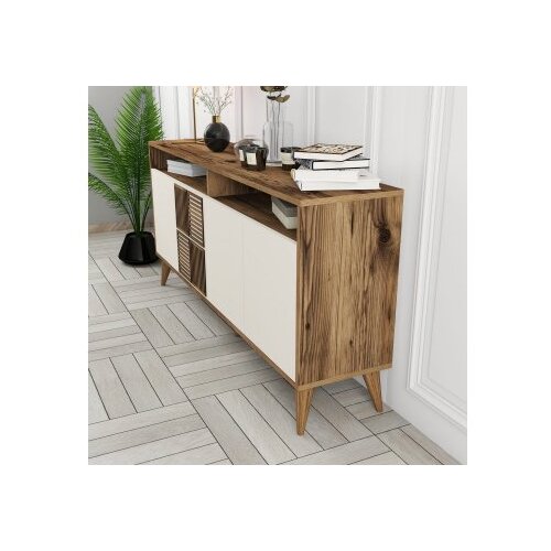 Hanah home komoda milan 160 walnut cream Slike