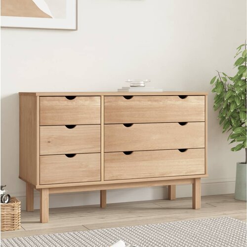 The Living Store Predalnik OTTA 111x43x73,5 cm trdna borovina - Omarica S Predali, (21430426) Slike
