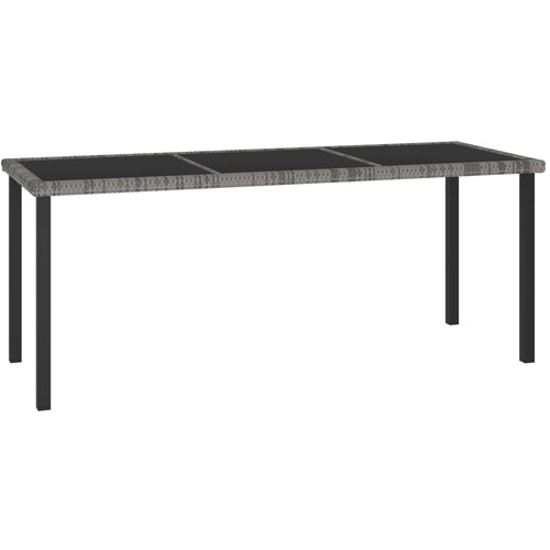 The Living Store Vrtna jedilna miza siva 180x70x73 cm poli ratan - Vrtna Jedilna Miza, (21471547) Cene