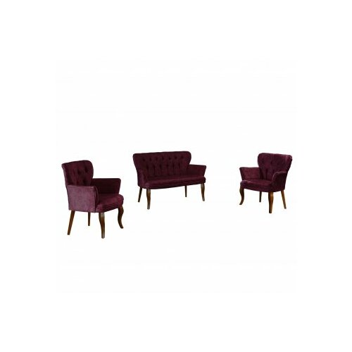 Atelier Del Sofa sofa i dve fotelje paris walnut wooden claret red Cene
