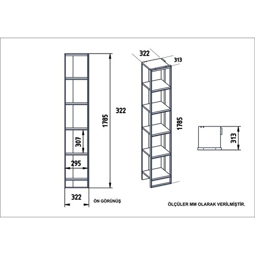 Kalune Design Polica 32,2x178,5x31,3cm Zlatno-Crna Slike