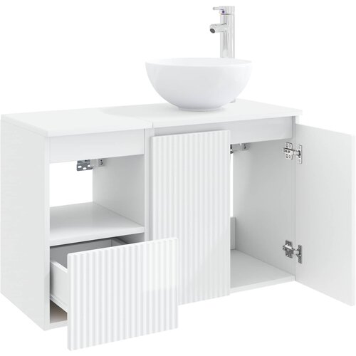  Set namje&amp;scaron;taja za kupaonicu 2 kom. Bijela visokog sjaja 49,5 x 41 x 80 cm Slike