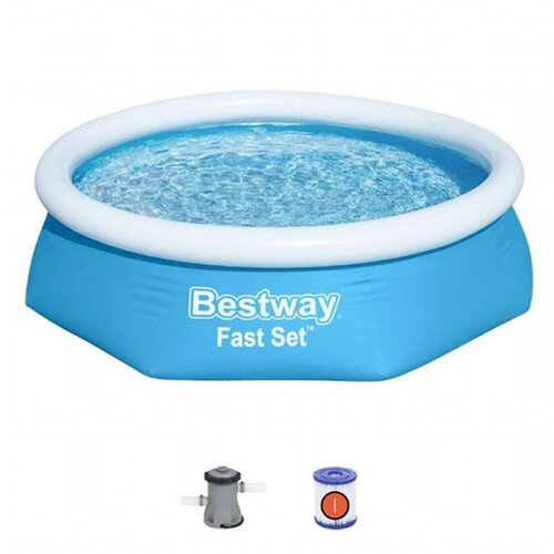 Bestway bazen za decu sa prstenom na naduvavanje fast set 244x61cm 57450 Cene