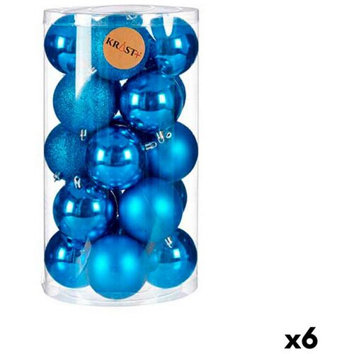  Set božićnih kuglica Plava Plastika 8 x 9 x 8 cm (6 kom.) Slike