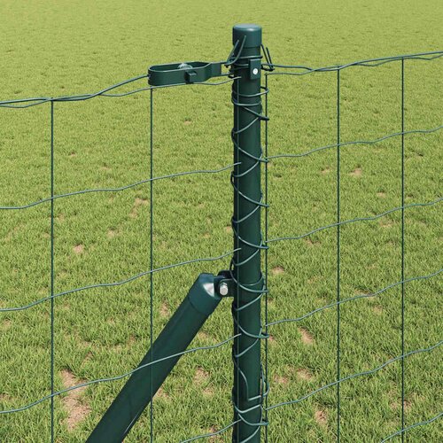  Ograda s postovima Zelena 1 x 25 m Čelik Slike
