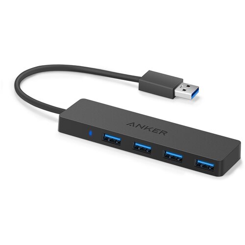 Anker 4-Port Ultra Slim USB 3.0 Data Hub B2C Black Cene