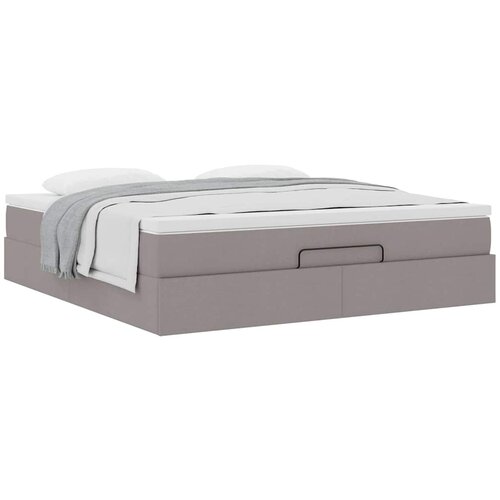 VidaXL Otomanski posteljni okvir z vzmetnico taupe 160x200 cm blago Slike