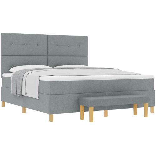  Krevet s opruga kutije Svjetlosiva 200 x 180 cm tkanina Slike
