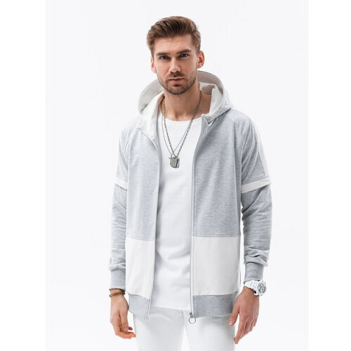 Ombre Clothing Men's zip-up sweatshirt - grey Slike
