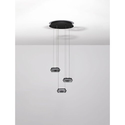 Nova Luce Mat črna steklena LED zatemnitvena viseča svetilka &amp;oslash; 35 cm Jailyn &amp;ndash; Slike