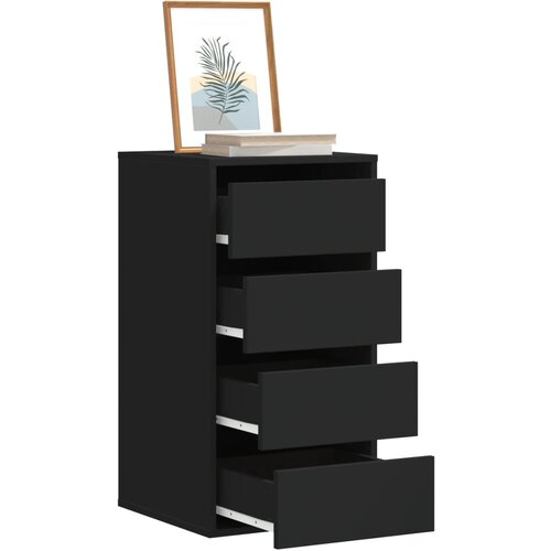 Furnova Kotni predalnik črn 40x41x76 cm inženirski les, (22105560) Slike