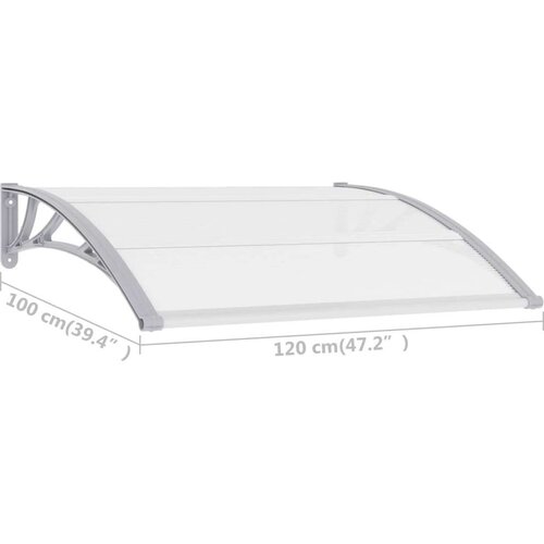 VidaXL Nadstre&amp;scaron;nica za vrata siva 120 x 100 cm PC Slike