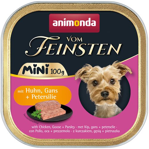  Varčno pakiranje animonda vom Feinsten Adult Mini, 64 x 100 g - s pi&scaron;čancem, gosjo in peter&scaron;iljem Cijene