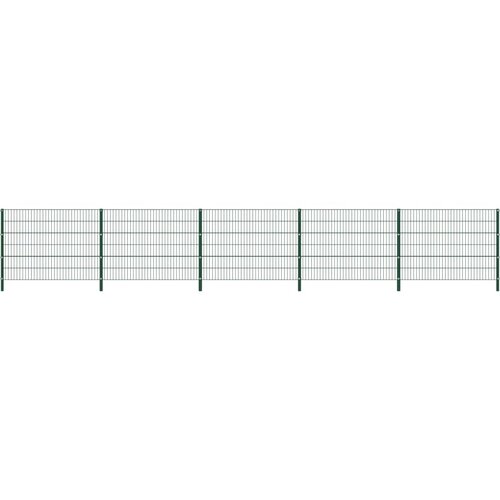  Ograjni paneli s stebrički železo 8,5x1,2 m zeleni Cene