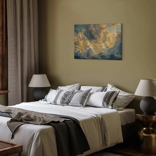  Slika - Last Breath of the Day: Clouds Illuminated by Evening Glow 60x40 Cene