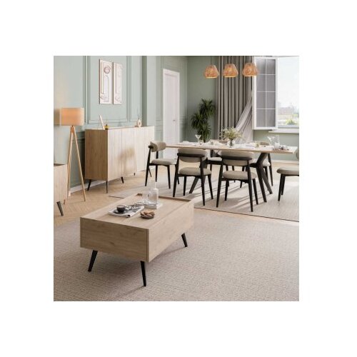 Hanah home Konzolni sto Kns-740-Ff-2, 180x100x43 cm, Hrast Slike