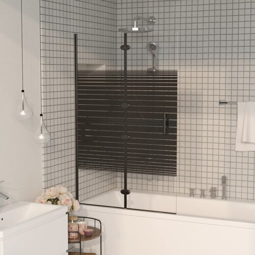  Sklopiva pregrada za tu&scaron; ESG 80 x 140 cm crna Cijene