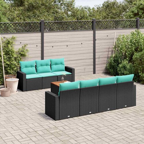  8-dijelni set vrtnih sofa od poliratana s jastucima crni Crna 65.5 x 62 x 69 cm Cene