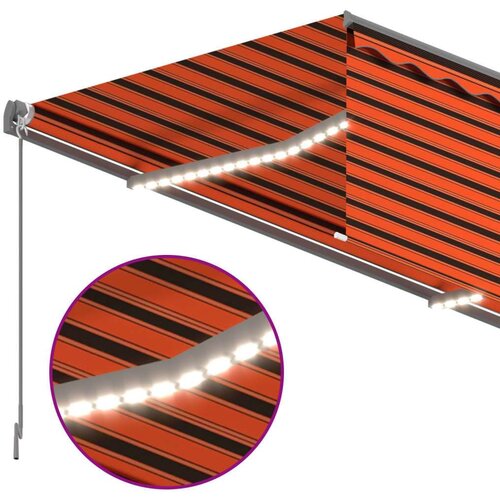 Tenda na ručno uvlačenje i roleta LED 3 5x2 5m narančasto-smeđa - &amp;Scaron;areni 3.5 x 2.5 m 1 Slike