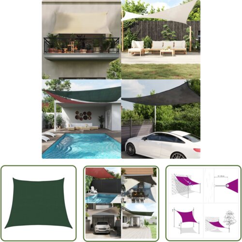  The Living Store Senčno jadro 160 g/m² temno zeleno 3/4x3 m HDPE - Senčno Jadro, (21743320) Cene