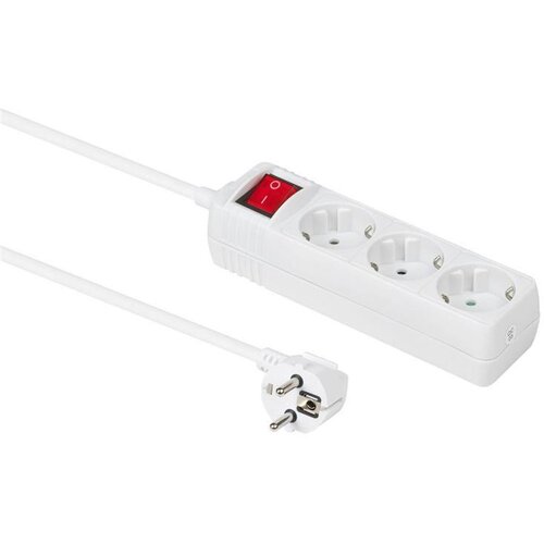 MicroConnect Razdelilnik s stikalom 3 vtičnice, 3m bel, (5000117646) Slike