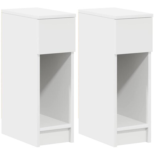 Maison Chic 2 kose Nočne omarice - Nočne mize s predalom bela 20x36x60 cm, (21689717) Cene