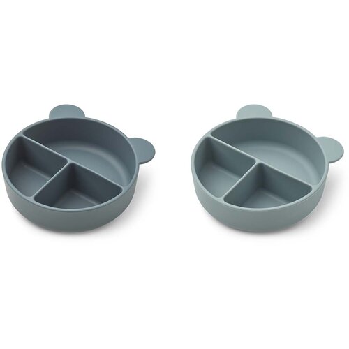 Liewood 2 dijelni set posudica od silikona connie whale blue mix Slike
