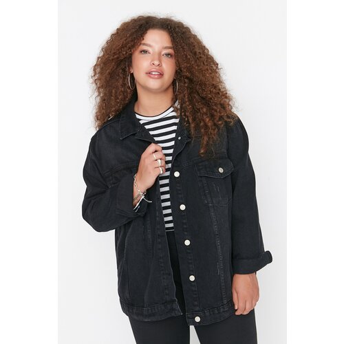 Trendyol Curve Anthracic Pocket Detailed Denim Jacket Slike